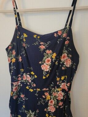 Navy Cotton Floral Jumpsuit